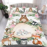 Juego de Ropa de Cama con Elefante y Flores para Bebé Animal de Dibujos Animados Lindo Cubierta de Edredón de Giraffe para Niñas y Niños - details 22