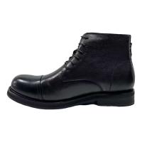 Zapatos de vestir de cuero genuino para hombre, tobillo formal con punta redonda y suela de goma, botas casuales antideslizantes de invierno - details 3