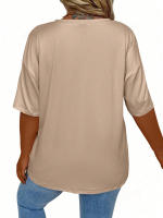 Camiseta de manga corta para mujer, ropa de talla grande, Tops informales a la moda - details 2