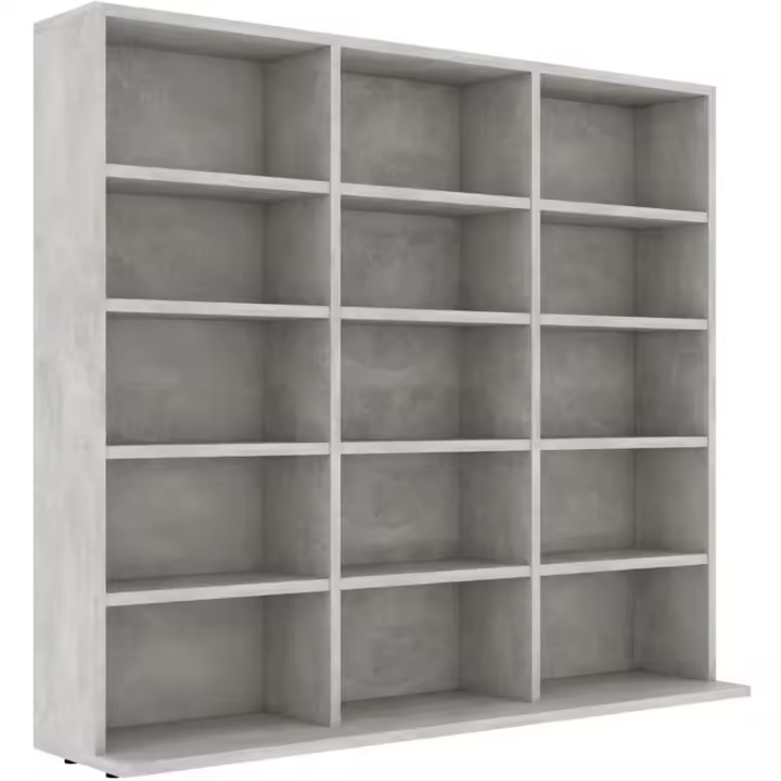 CDs Librería Sala Estar Salón Mueble Armario Almacenamiento Estante Repisa Decoración Contrachapada Roble Ahumado - 1