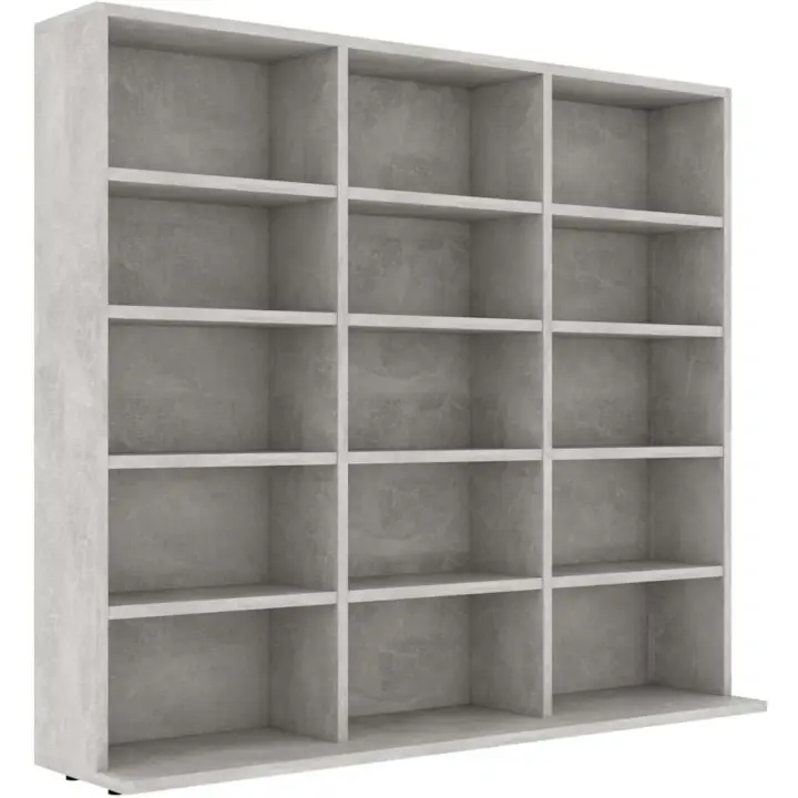 CDs Librería Sala Estar Salón Mueble Armario Almacenamiento Estante Repisa Decoración Contrachapada Roble Ahumado - 1