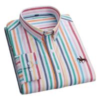hombre manga larga ropa hombre S~7XL 100% algodón puro Camisa giratoria Oxford de manga larga para hombre Ocio de negocios Bolsillo bordado Slim Fit Estilo de botón Suave Med - details 27