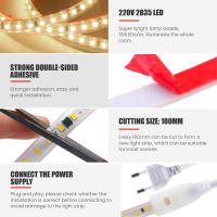Tira de luces LED a prueba de agua, lámpara de cinta Flexible con IC, 220V de CA, IP65, 2835, 120LED/M, para decoración de armario y armario del hogar, 0,5 M-40M - details 4