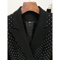 Traje de pantalón de talla grande, conjunto de dos piezas para mujeres, chaqueta de oficina delgada con botones únicos y pantalo - details 5
