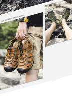 Sandalias deportivas de verano para hombre, sandalias para senderismo al aire libre, punta cerrada, cuero, atléticas, cómodas, para caminar, sandalias de playa, zapatos de agua - details 2