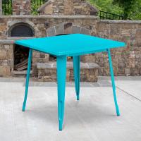 Mesa Cuadrada de Metal Blanco de Grado Comercial de 80 cm para Interiores y Exteriores - details 17