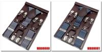 Cabestrillo de dos tonos de cuero marrón para hombre, estilo occidental, cinturón, longitud ajustable, 3,5x120cm - details 12