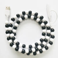 1m 2.4a Venta al por mayor Perla Joyería de moda Cable de datos USB Carga Tipo C Cables de teléfono USB con cuentas decorativas - details 2