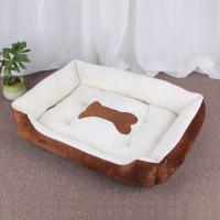 Nido de perro con patrón de hueso de invierno cálido, felpa corta, suave, cachorro, gato, sofá para dormir, algodón PP, cestas cómodas, cama de invierno - details 4