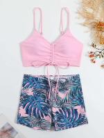 Bikinis con cordón frontal, cintura alta para mujer, bañadores de mujer, bañador para nadar, ropa de playa 2025 - details 63