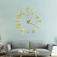 Reloj de pared con espejo acrílico de Número Romano grande 2D/3D, pegatina de moda DIY, relojes de cuarzo, decoración del hogar, pegatinas para el salón - details 11