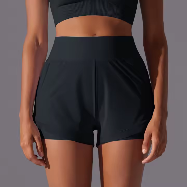 Pantalones cortos de malla transparente para yoga para mujer, transpirables, de secado rápido, para gimnasio - 1