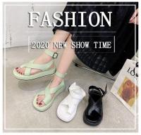Sandalias de verano con punta redonda, estilo de Color sólido, versión, zapatos individuales cómodos para mujer - details 0