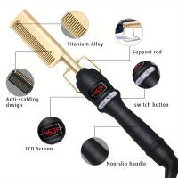 Peine eléctrico para alisar el cabello, peine calefactor alisador, cepillo alisador multifuncional con calor - details 1