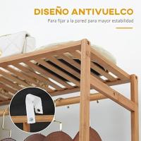 Bambúpara Ropa Estante 6 Niveles, Varilla Colgante, Tamaño 90x30x145 cm, Natural para Sala de Estar, Dormitorio, Entrada - details 6