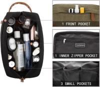 Bolsa de aseo colgante para hombre, bolsa de afeitar de lona resistente al agua con gran capacidad para viaje - details 2