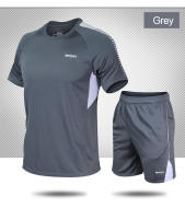 Traje deportivo informal de verano para hombre, pantalones y mangas cortas transpirables de secado rápido, holgados para correr - details 12