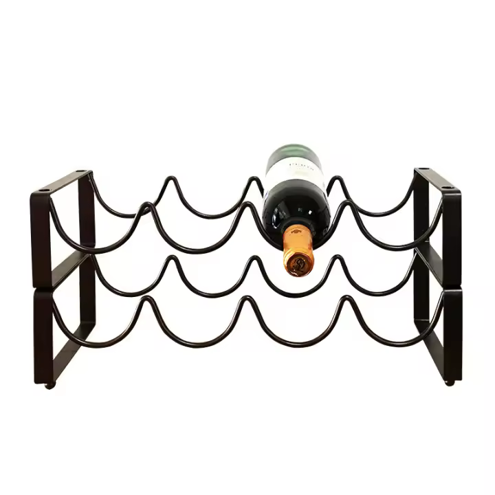Botellero Modular, Botellero apilable, marrón - 1