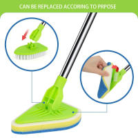 Limpieza Multifuncional Esponja De Télescopio En Forma De Triángulo Para Baño Y Cocina Cepillo De Limpieza De Piso Herramientas Ecológicas De Nylon - details 7