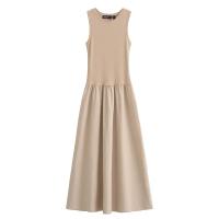 Elegante Vestido Largo Negro de Primavera 2025 Moda Casual Vintage para Mujeres Vestidos Khaki - details 4