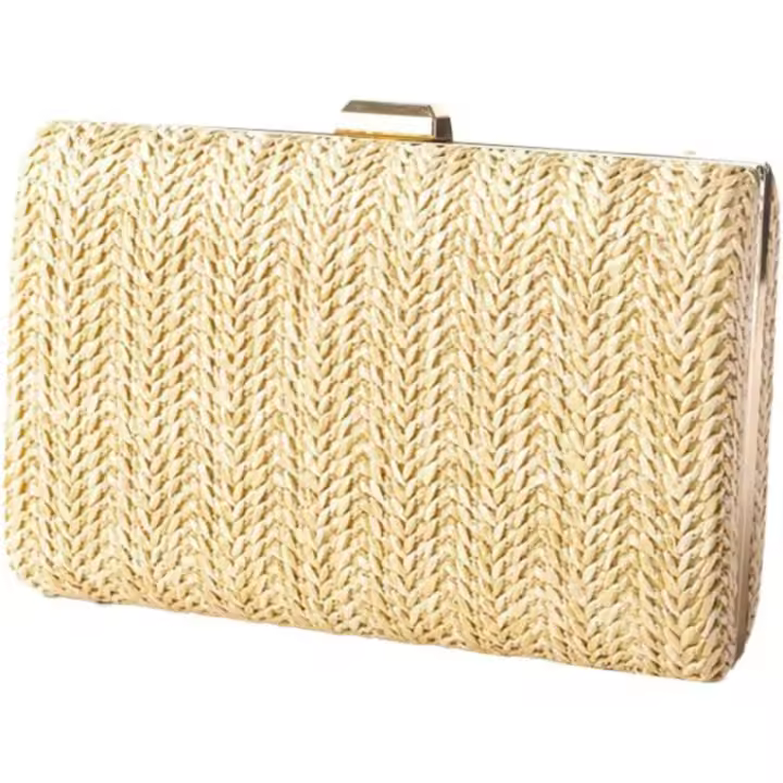 Bolso de Playa de Paja Bolso Cruzado de Mano de Verano de Ratán Bolso de Mano Casual para Mujeres - 1