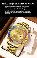 Reloj Automático de Cuarzo Italiano Resistente al Agua 30M, Esfera Multicolor Luminosa, Calendario Perpetuo, Correa de Acero Inoxidable con Cierre de Mariposa, Cristal Mineral Antiarrañazos, Diseño Moderno para Deporte y Oficina - details 8