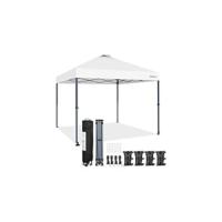 Carpa Pop-Up de 3x3M con Botón Central Pared Lateral de 9 Bolsillos de Almacenamiento, Bolsa con Ruedas y 4 Sacos de Arena para Playa, Patio, Camping y Jardín Gris Oscuro - details 5
