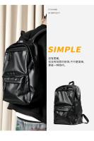 Mochila de viaje de cuero PU para hombre, morral escolar de negocios de color sólido, a la moda, novedad de 2022 - details 0