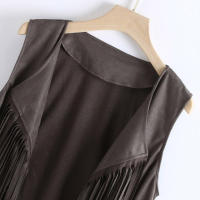 Chaleco de tela de gamuza para mujer, abrigo con borlas, Top sin mangas, verano, Otoño, 42, 40, 34 - details 12