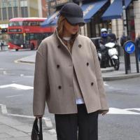 Chaqueta Vintage marrón con cuello en V para mujer, ropa de abrigo para ir al trabajo, estilo callejero a la moda, Otoño e Invierno 2024 - details 3