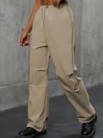 Pantalones femeninos de cintura alta, holgados, de moda coreana, de pierna recta para mujer, primavera/otoño 2025 - details 1