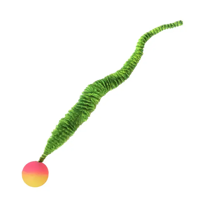 Bola Elástica para Gatos Caterpillar de Peluche Auto-Aliviante Juguete Divertido para Mascotas de Colores - 1