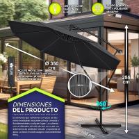 Paraguas de aluminio con manivela 300/350 cm de diámetro Protección UV Impermeable para mercado - details 4