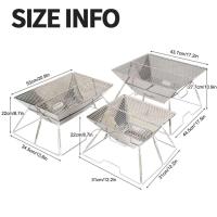 Estufa al aire libre brasero de acero inoxidable para acampar, calentador de leña, portátil, plegable, para caminata, barbacoa, soporte para parrilla - details 10