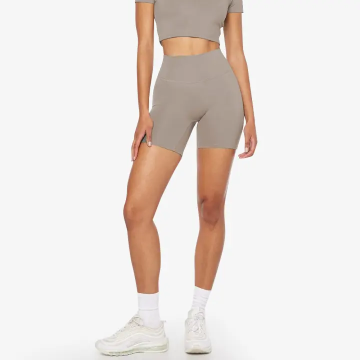 SHINBENE-pantalones cortos de cintura alta para gimnasio, Shorts lisos para Yoga y Fitness, 6 ", Hi Cloud Sculpt Peach - 1