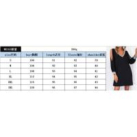 vestido con cuello en v para mujer vestidos casuales de manga larga - details 0