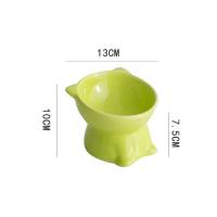 Dispensador de alimentos, cuenco de cerámica para gatos, cuenco de base alta creativo para mascotas, cuenco de alimentación de comida para perros con boca inclinada multiusos, protección del cuello - details 0