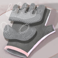 Guantes de ciclismo antideslizantes para mujer, manoplas finas y transpirables de medio dedo para gimnasio, levantamiento de pesas, Yoga, culturismo y entrenamiento, 1 par - details 8