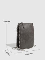 Bolso de mano con cuentas para mujer, bolso bandolera con cadena, bolso esmerilado para teléfono móvil, bolso con cremallera para mujer - details 23