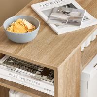 Mesa Auxiliar con 2 Estantes Consola Mesita de Noche con Ruedas Mesa Blanca Mesita 70 x 35 x 60 cm FBT34-W ES - details 83