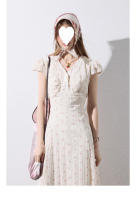 Vestido floral del sur de Francia, estilo de vacaciones de verano en el campo para mujer, mono de manga corta, falda larga con tirantes - details 16