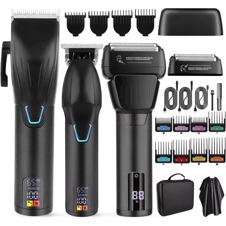 Cortapelos profesional para hombres, maquinilla de afeitar eléctrica, afeitadoras de lámina, inalámbrica, Barbero profesional - 1