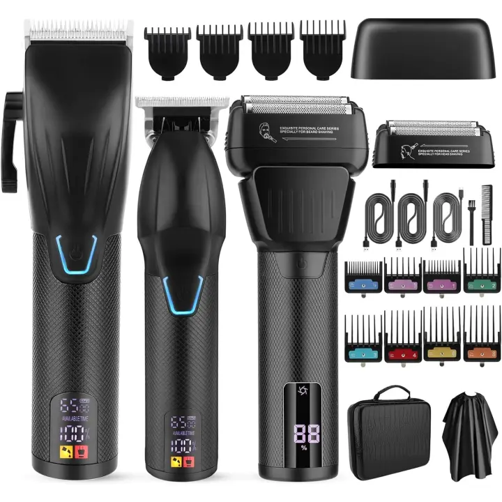 Cortapelos profesional para hombres, maquinilla de afeitar eléctrica, afeitadoras de lámina, inalámbrica, Barbero profesional - 1