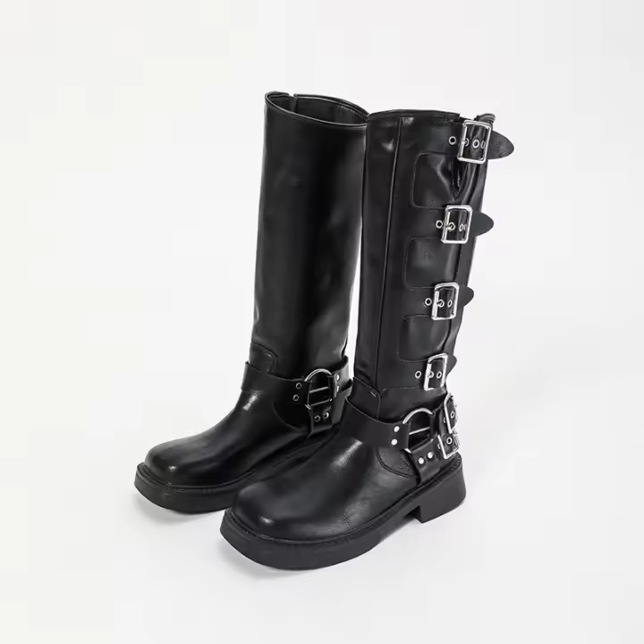 Botas Altas De Punta Redonda Para Mujer, Nuevas Botas De Tacón Grueso De Suela Gruesa De Moda. - 1