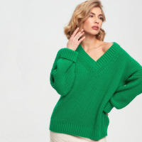 Suéter Casual de Mujer para Otoño e Invierno, Cuello en V, Elegante, Holgado, de Punto. - details 3