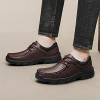 Abnkarwin Zapatos Casuales para Hombres de Cuero Genuino Tamaño Grande para Primavera y Otoño en Negro y Marrón Anti-Deslizante para Exteriores Material de Punta de Cuero Natural - details 23