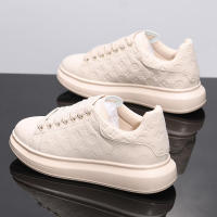Zapatillas Blancas McQueen Cuero Genuino para Hombres y Mujeres Suela Gruesa - details 4