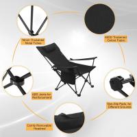 Plegable y Portátil, Acampada Ligera con Portavasos, Reposacabezas y Bolsas, Estructura Metálica para Soportar 150 kg, - details 6