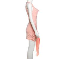 BUNO- Vestido fruncido, vestido elegante verano 2025, tendencia, cuello redondo, sin mangas, con borla, dulce chica, moda urbana, Mini - details 10