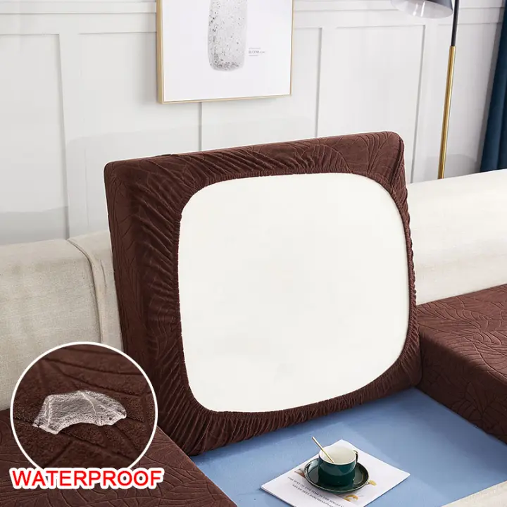 Coolazy-funda de cojín Jacquard impermeable para asiento de sofá, Protector de muebles para mascotas y niños, funda extraíble lavable, 1 unidad - 1